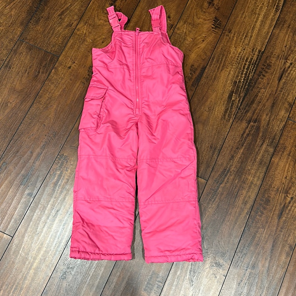 Girls pink snow bib